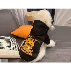 Dog Hoodie Halloween Size Small Black/Orange